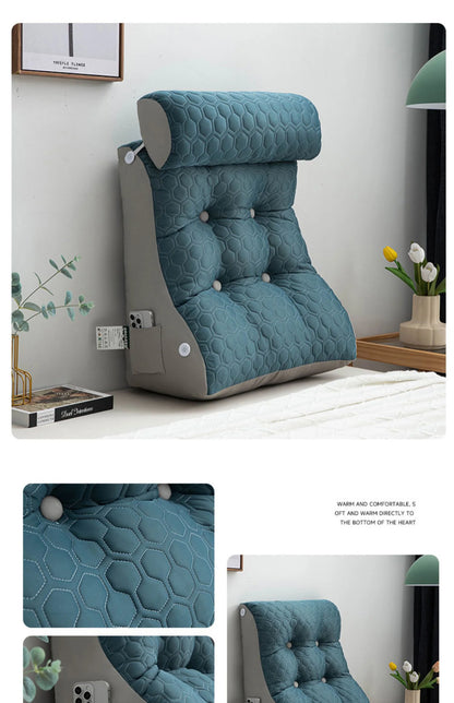Soft Lumbar Bedside Cushion – Wedge Pillow for Back Support, TV Lounger & Reading, Decorative Bed Pillow