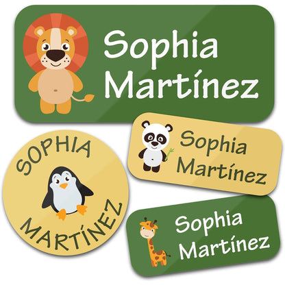 140PCS Custom Waterproof Name Stickers - Cartoon Personalized Labels for Clothes & Personal Items