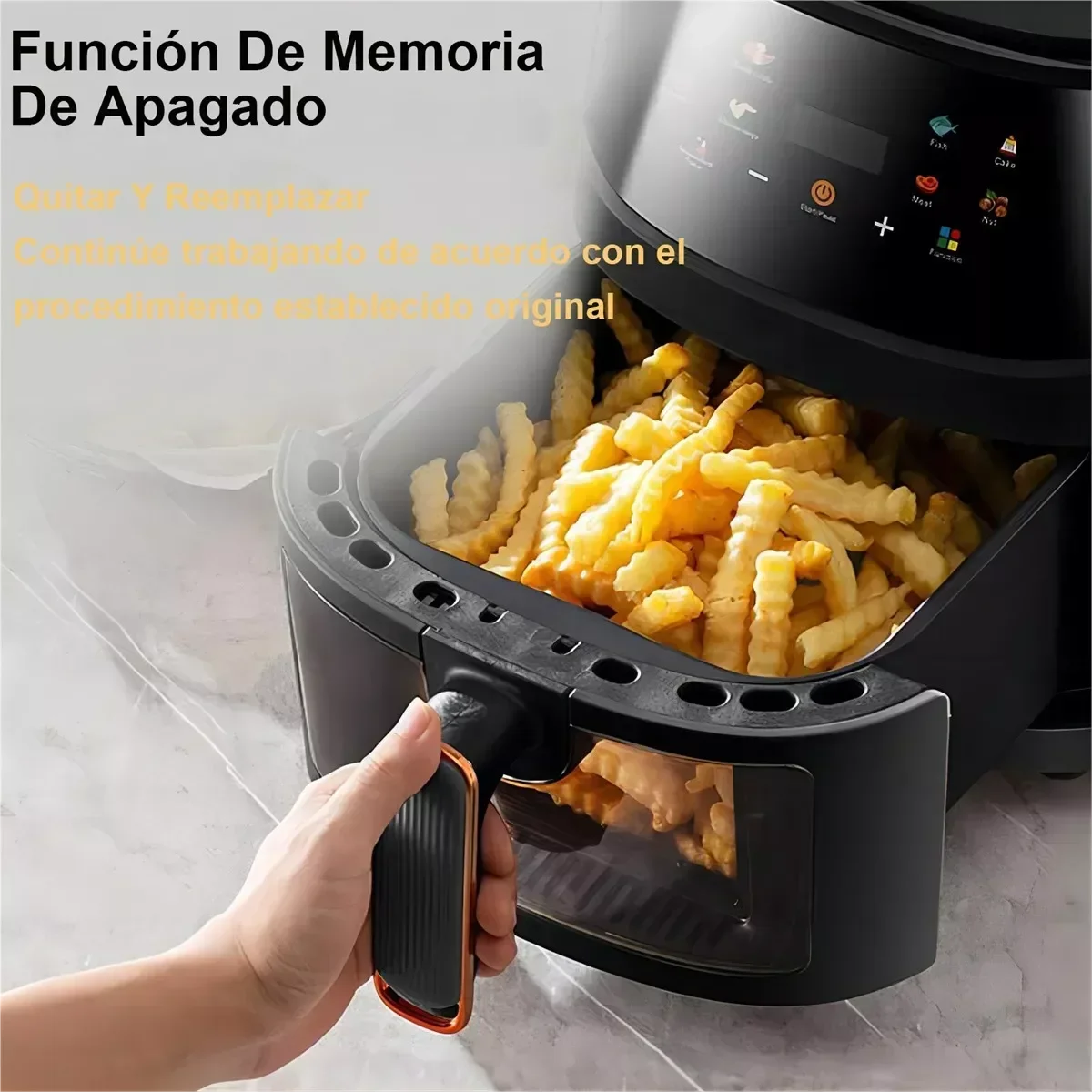 8L Smart Air Fryer with LCD Touchscreen – Large Capacity Nonstick Oil-Free Fryer for French Fries, Roast Chicken & Oven Cooking