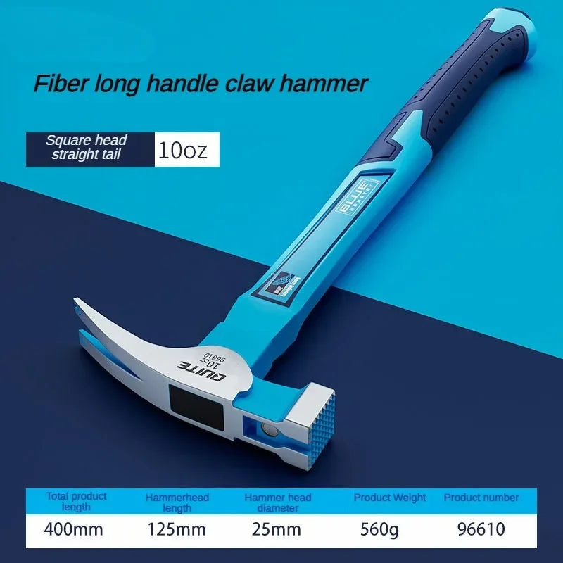 High-Carbon Steel Claw Hammer - Professional Carpenter Woodworking Hand Tool for Construction & DIY Projects