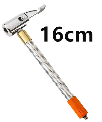 M6 Thread-Locking Air Chuck - Fine-Thread Tire Valve Connector with Air Tube for Integrated Air Pumps