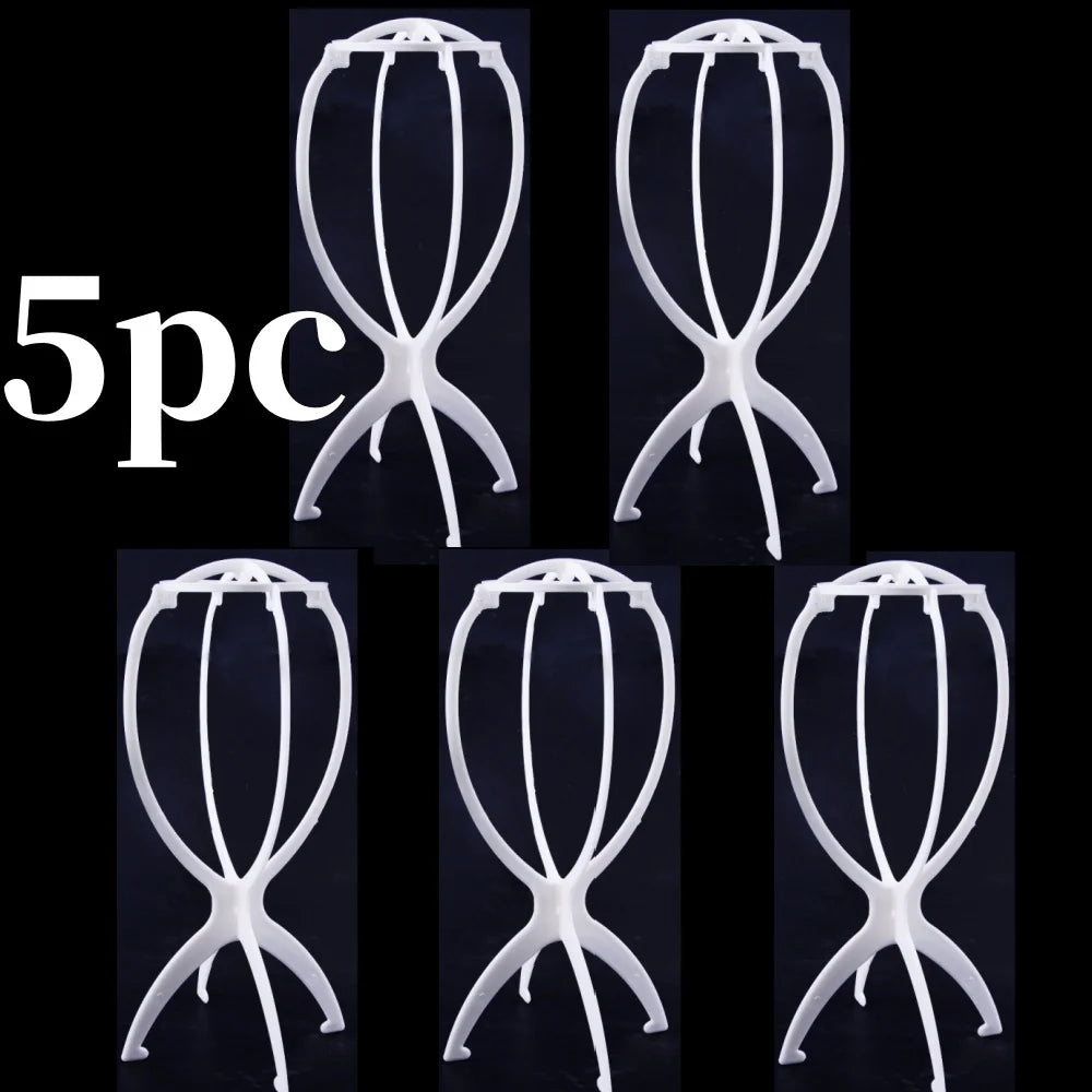 10Pcs Wig Stand Set - Portable Plastic Wig Cap Holder for Home, Salon & Travel Use