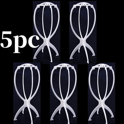10Pcs Wig Stand Set - Portable Plastic Wig Cap Holder for Home, Salon & Travel Use