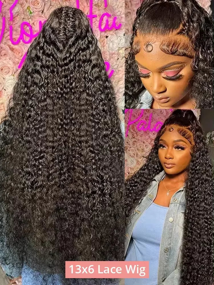40-50 Inch Deep Wave Lace Front Wig – 13x6 & 13x4 Full Lace Frontal, 200% Remy Human Hair for Black Women