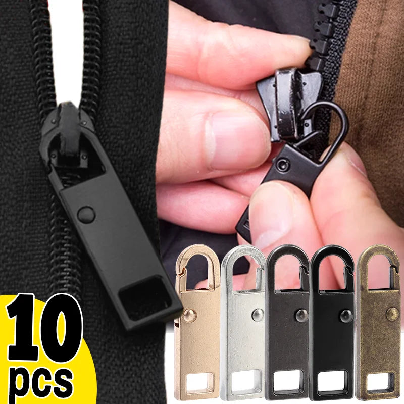10/1PCS Universal Metal Zipper Pull Replacement — Instant Repair Kit for Luggage, Purses & Clothing Sliders