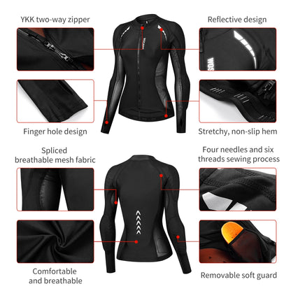 WOSAWE Women Motorcycle Jacket - CE Certified Protective Racing Gear Reflective Motocross Downhill Riding Clothing