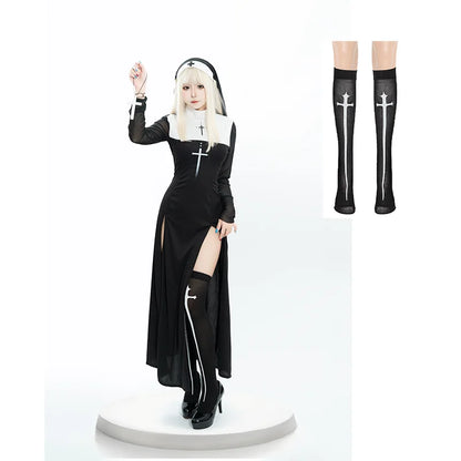 Women’s Anime Nun Cosplay Costume - Halloween Sister Uniform for Shows, Parties & Performances