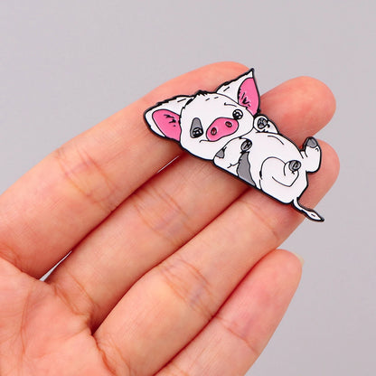 Cute Pig & Chicken Enamel Brooches — Lapel Pins for Women, Backpacks, Clothing & Accessories Gift