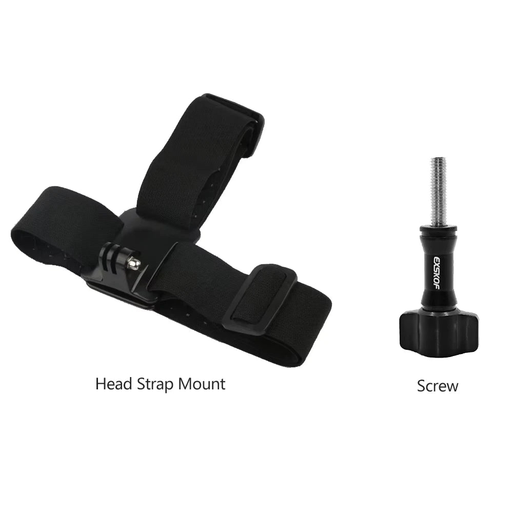 Action Camera Accessories Kit - Adjustable Head Strap & Chest Mount Holder for GoPro, DJI, Insta360 & More
