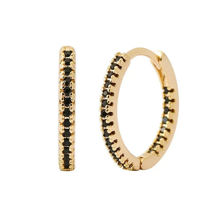 Colorful Zircon Round Earrings – Elegant Jewelry for Women, Stylish Daily & Party Wear Accessories