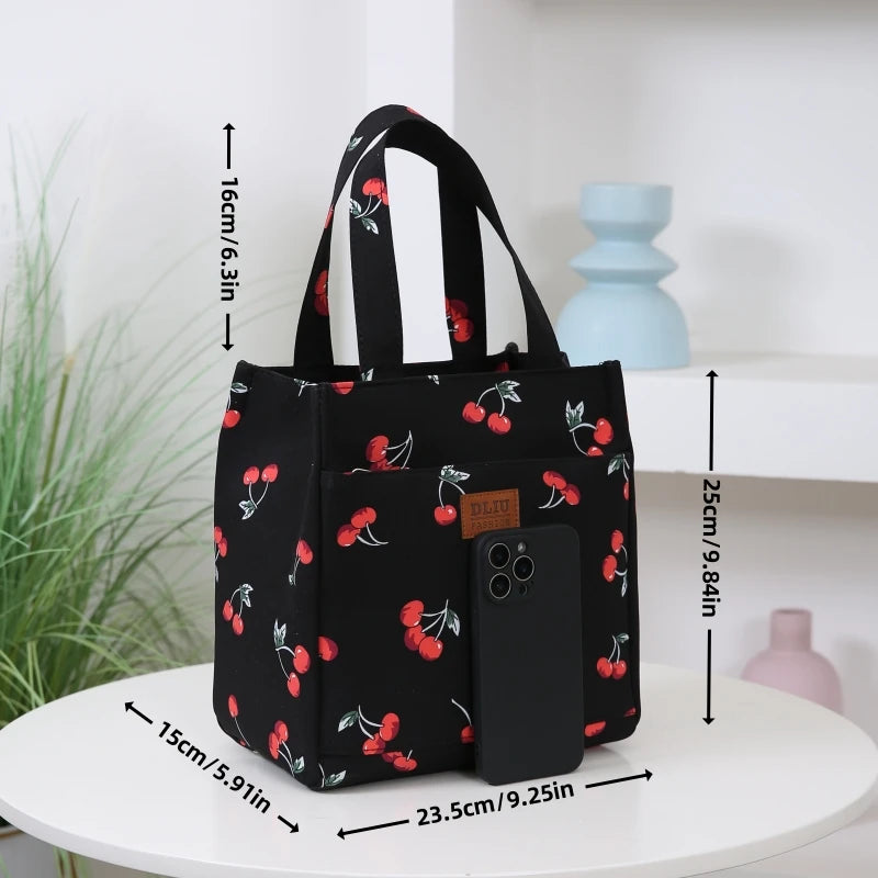 Fashionable Thickened Cotton Handbag — Large Capacity Tote, Mommy Bag, Lunch Box Storage Pouch, Commuter Handheld Bag