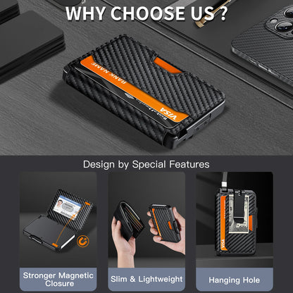 RFID Blocking Men's Slim Pop-up Wallet – Minimalist Bifold Credit Card Holder