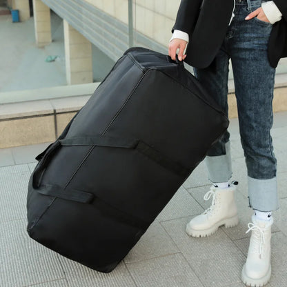 Foldable Wheel Luggage Storage Bag - Large Capacity Expandable Trolley Suitcase with Wheels