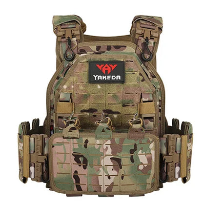 YAKEDA ATFG MOX CAMO Tactical Plate Carrier – Lightweight, Quick Release, 1000D Nylon MOLLE Vest for Combat & Hunting
