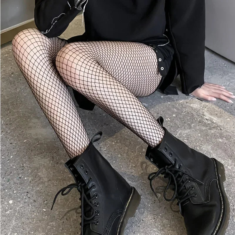 Black Fishnet Socks - Sexy Tights, Silk Leggings, High Waist Fitness Pants for Women, Hosiery Long Socks