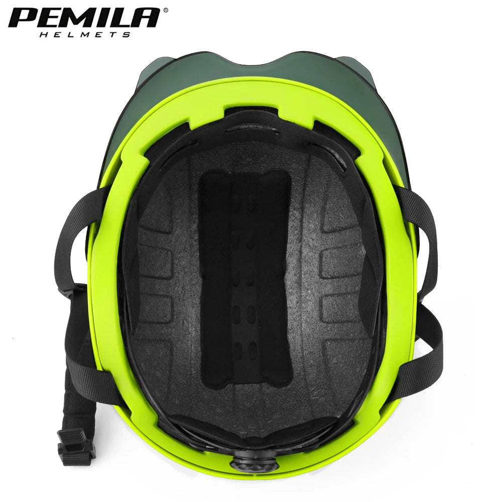 PEMILA Full Edge Wrap Cycling Helmet – MTB & Road Bike Helmet with Goggles, Ear Protection, for E-Bike & Bicycle