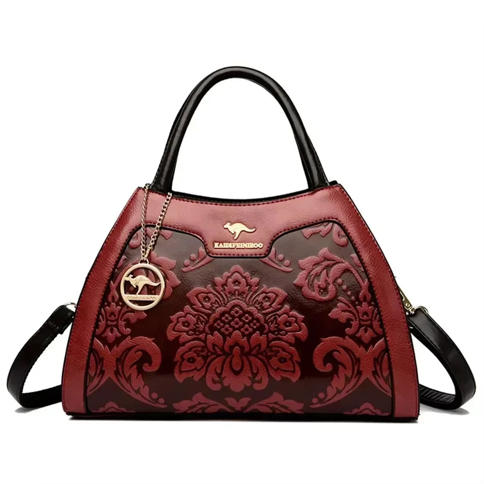 Luxury Fashion Print Women’s Handbag – Large Capacity Soft Leather Shoulder & Crossbody Designer Purse