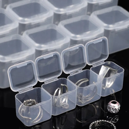 Transparent Mini Storage Box – Clear Plastic Beads, Jewelry & Nail Art Organizer Case, Portable DIY Container