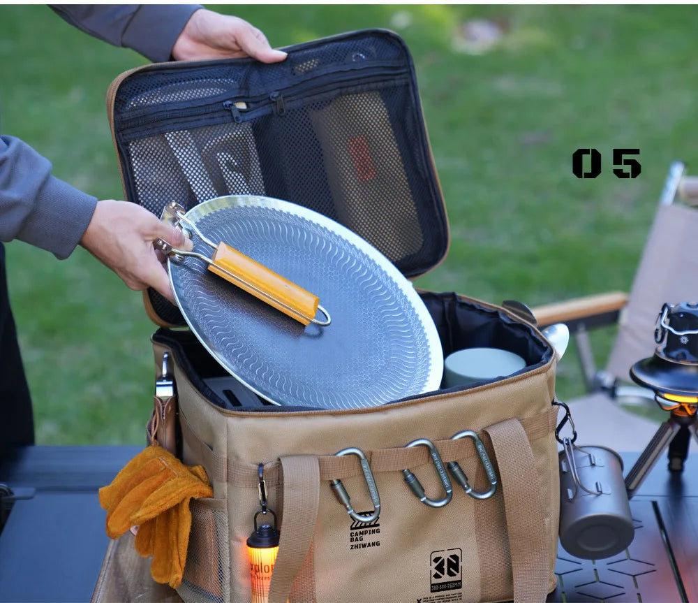 30-42L Waterproof Tactical Camping Storage Bag – Insulated Folding Organizer for Outdoor Gear, Picnic, and Field Equipment