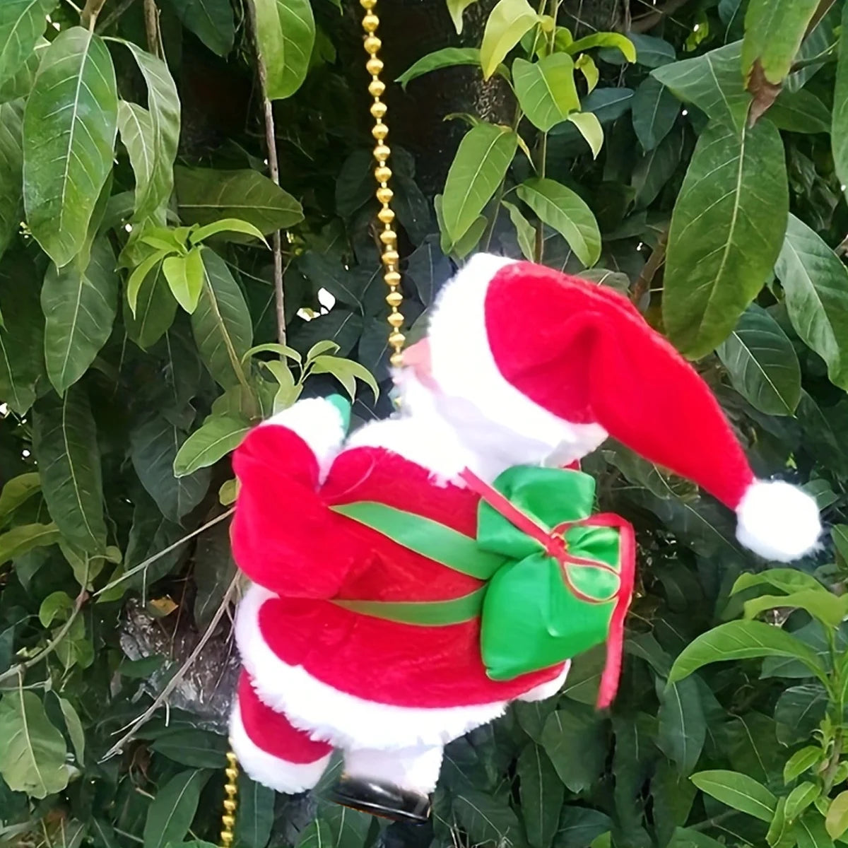 Christmas Climbing Beads Rope with Santa Claus Doll – Holiday Ornament for Party, Event & Gift Decorations