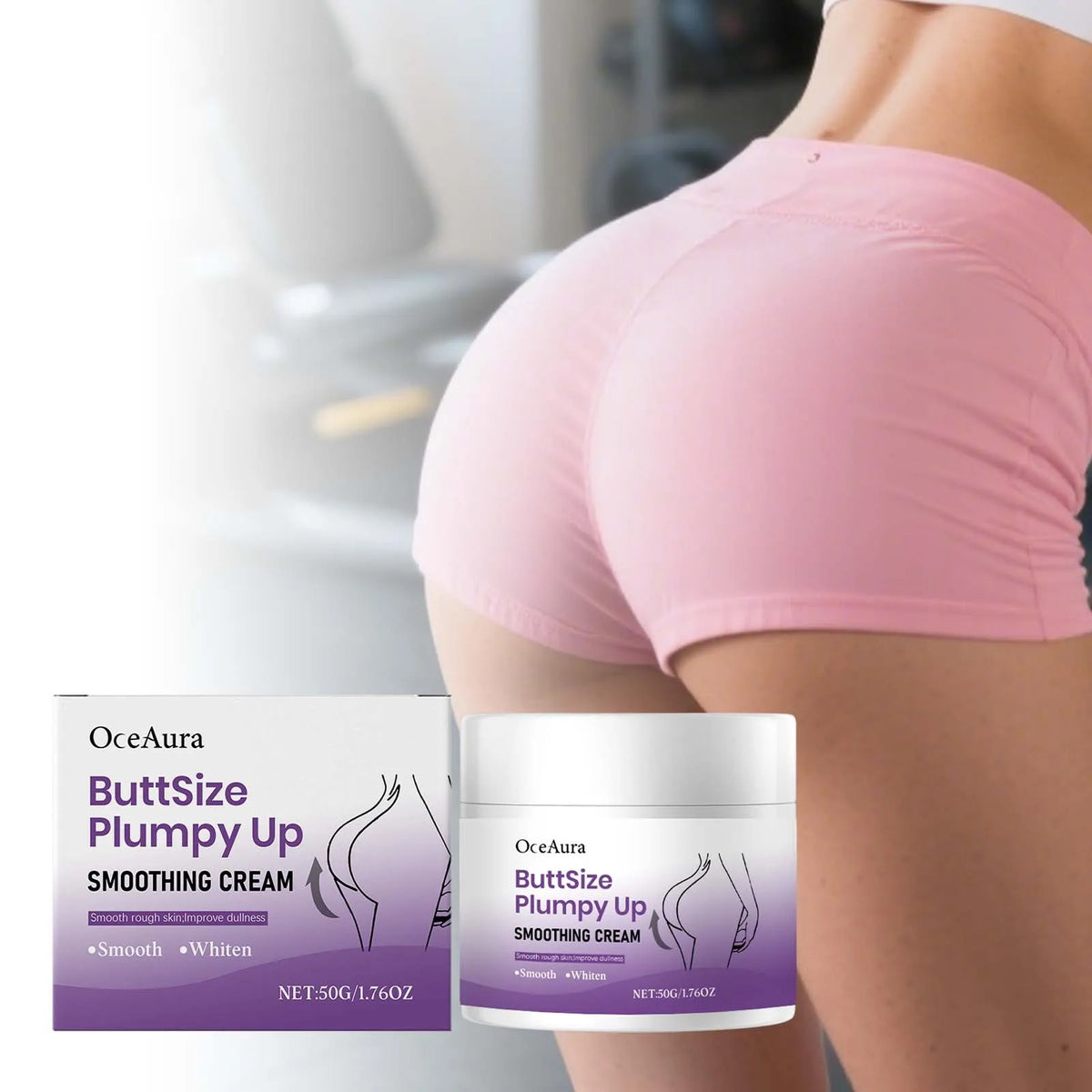 Buttock Smoothing & Firming Cream - Moisturizing Hip Massage Lotion for a Lifted, Plumper-Looking Appearance