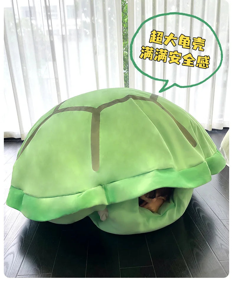 Wearable Turtle Shell Plush Pillow — Soft Stuffed Tortoise Costume Cushion, Funny Plush Toy & Dress-Up Accessory