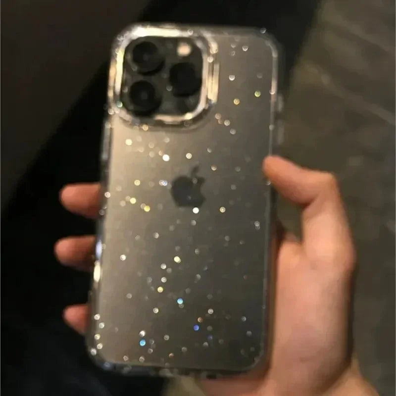 Pink Glitter Bling Clear iPhone Case - Soft Sparkle Protective Cover for iPhone 17 Air 16 15 14 13 12 11 Pro Max Plus Women’s Phone Accessory