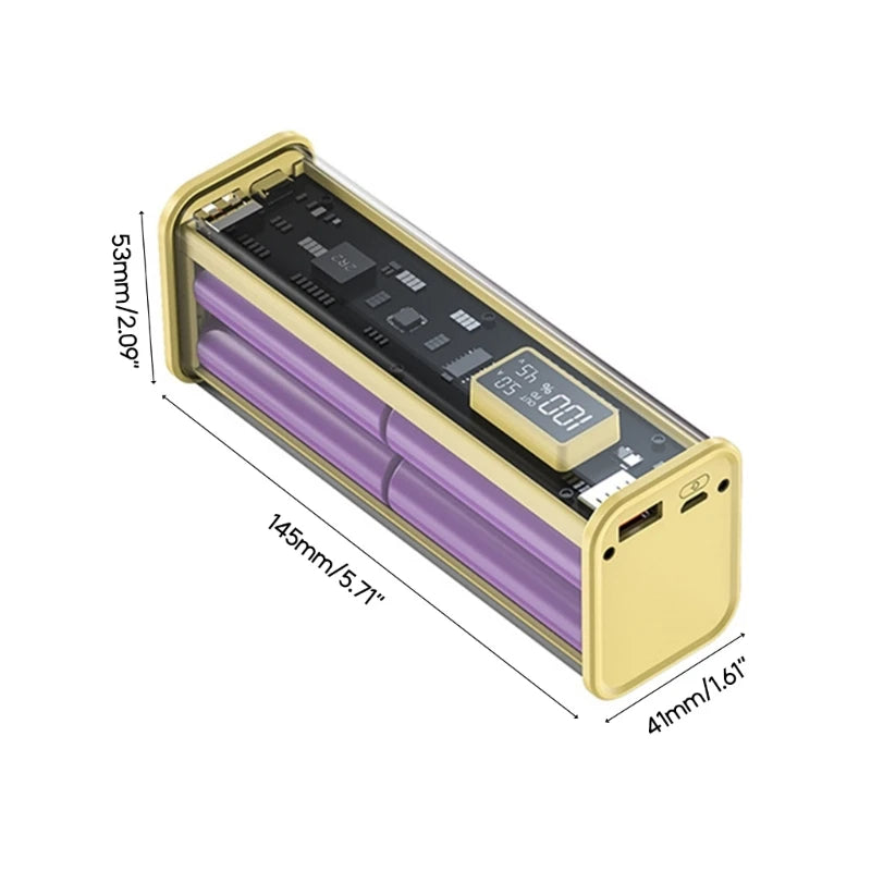 Professional 22.5W DIY Battery Charger Case – PD Fast Charging Box for 8PCS 18650 Polymer 20000mAh Battery