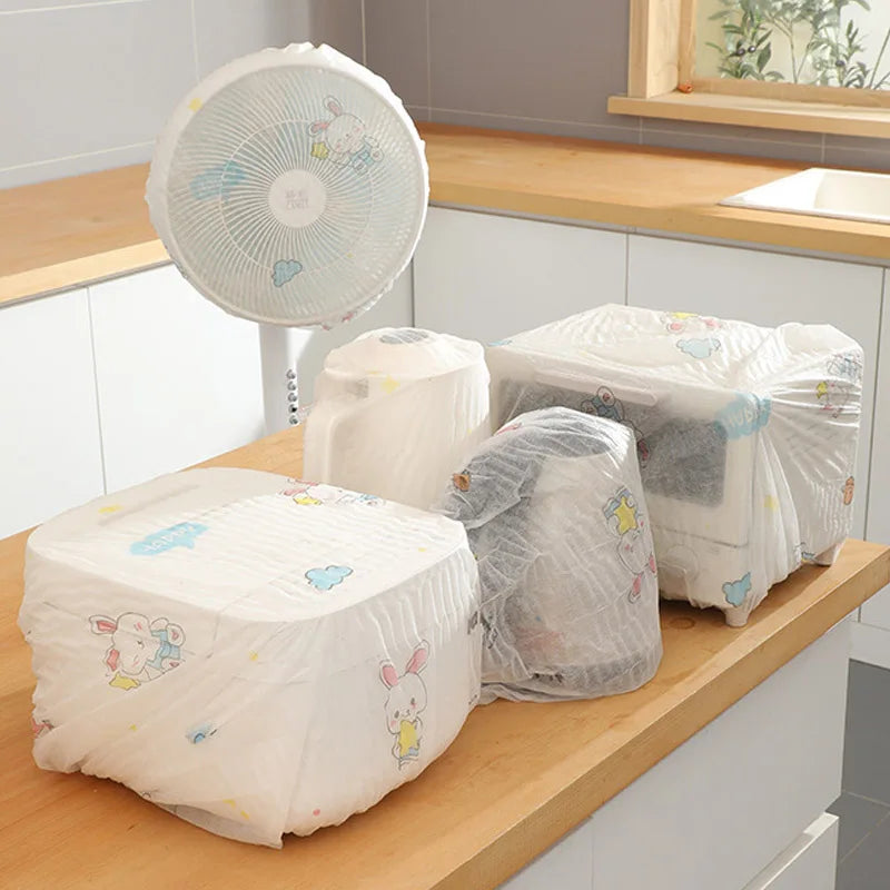 10PCS Non-Woven Appliance Covers – Cartoon Dust Protectors for Air Conditioner, Fan, Rice Cooker & Microwave Oven