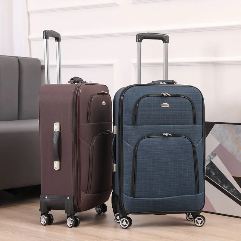 Ex Canvas Travel Suitcase – Trendy Fashionable Rolling Luggage with Combination Lock & 360° All-Direction Wheels for Business Travel