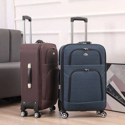 Ex Canvas Travel Suitcase – Trendy Fashionable Rolling Luggage with Combination Lock & 360° All-Direction Wheels for Business Travel