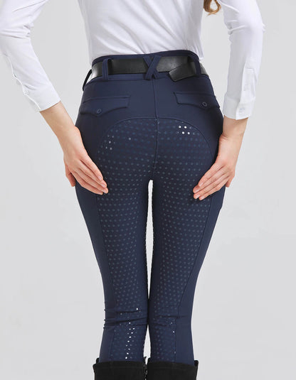 Professional Equestrian Riding Pants — Silicone Anti-Slip, Quick-Dry, Tight-Fit Sports & Cycling Trousers for Horse Riding Exams
