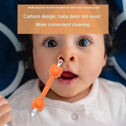 Baby Ear and Nose Cleaning Kit – Double-Headed Soft Silicone Wax Picks and Cleaning Tweezers
