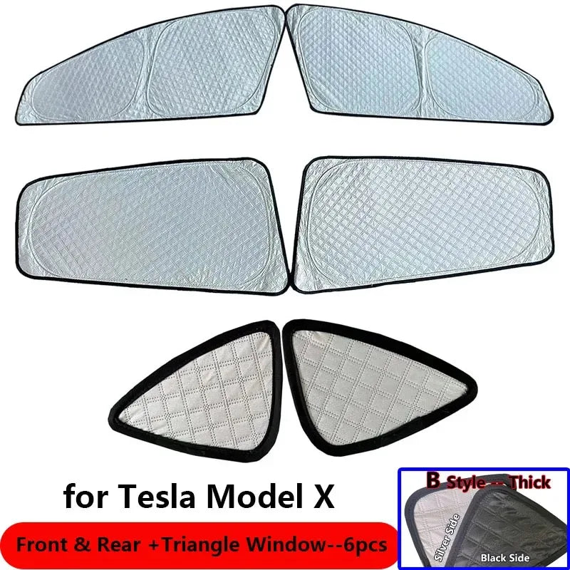 Tesla Side Window Sunshade - Custom Fit Privacy UV Protection Cover for Model 3, Y, S & X, Outdoor Camping & Travel Accessory