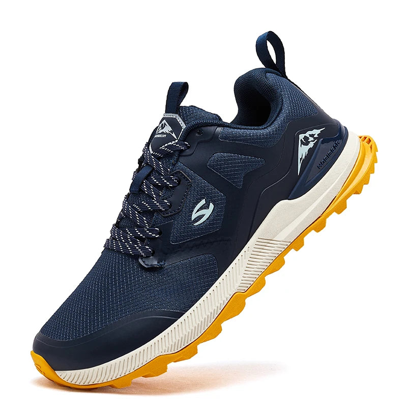 HOBIBEAR Unisex Hiking Sneakers – Lace-Up Outdoor Walking Shoes with Artificial Leather