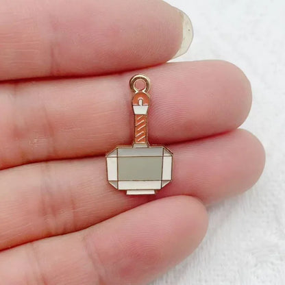 10-Piece Cartoon Alloy Pendant Set - Oil Drop Charms for DIY Earrings, Jewelry Making, and Keychain Accessories