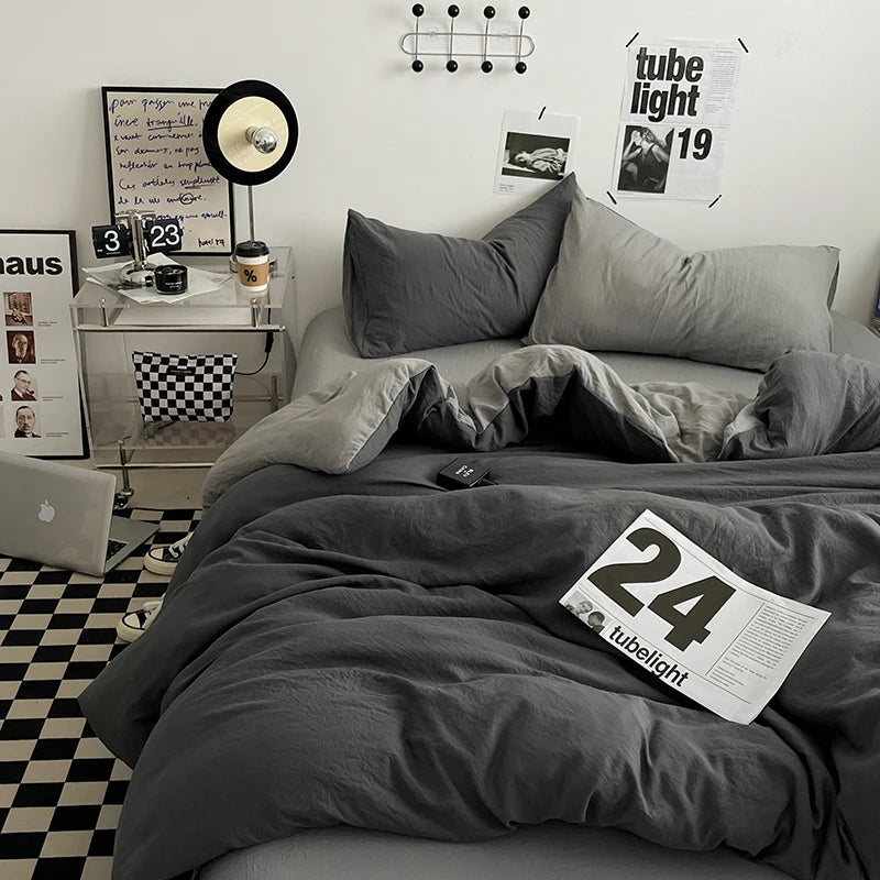 Bedding Comforter Set – Duvet Cover & Bed Sheets with Pillowcases for Queen/King Bed, Edredones de Cama