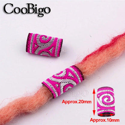 Braid Hair Rings & Tubes — Hip-Hop Dreadlock Beads, Embroidery Fabric Clips, Cuffs & Hair Decor DIY Craft Supplies by CooBigo