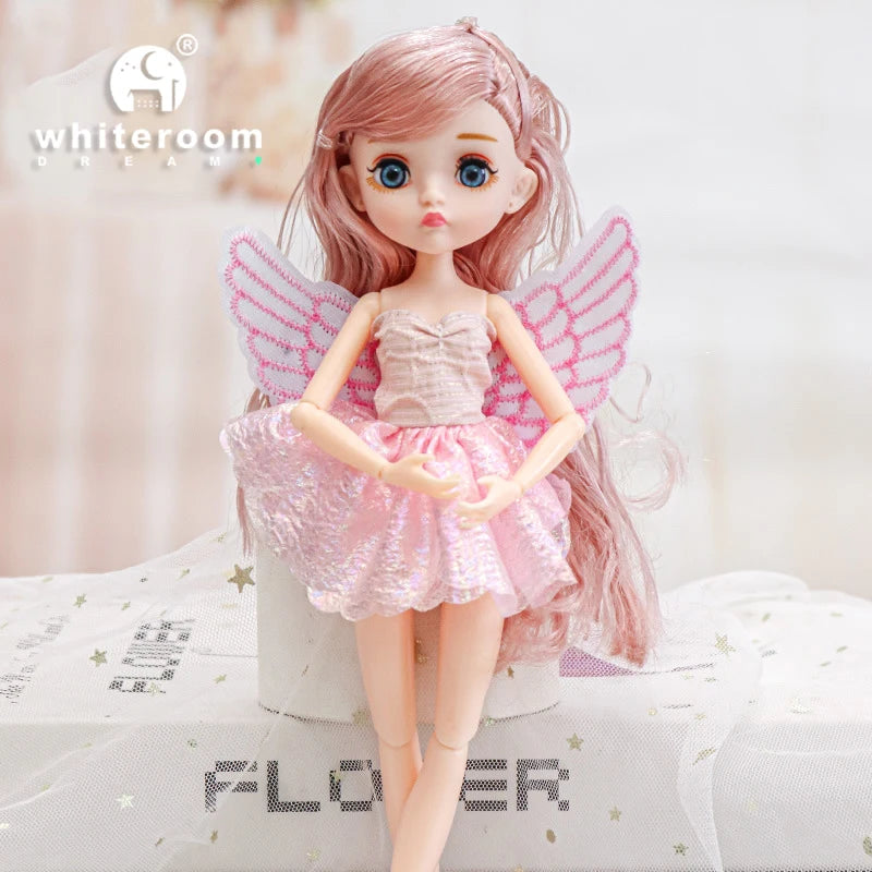 Slim 26cm BJD Doll for Girls – 13 Movable Joints with Princess Outfit, Blue Eyes & Eyelash Accessories