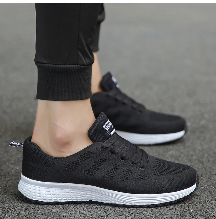 Women's Lightweight Lace-Up Flats – Fashionable Round Toe Nurse Sneakers, Comfortable Walking Shoes, Plus Size Available