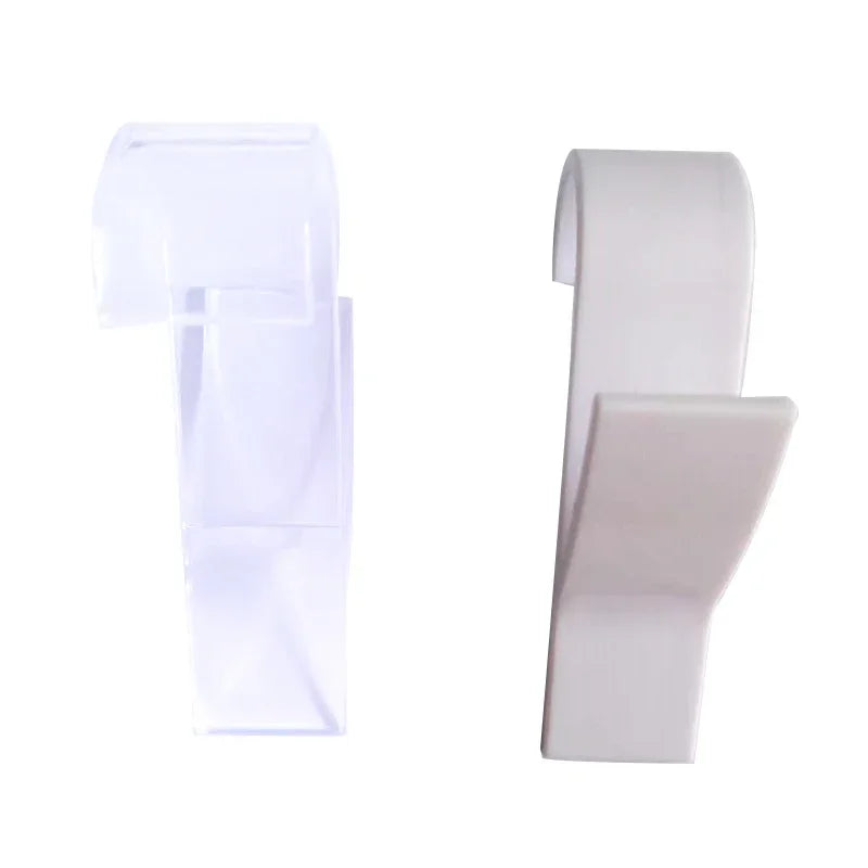Versatile Kitchen & Bathroom Hanger Clips Storage Rack - White Clear Hanger for Heated Towel Radiator, Clothes, Scarves, Hooks, and More