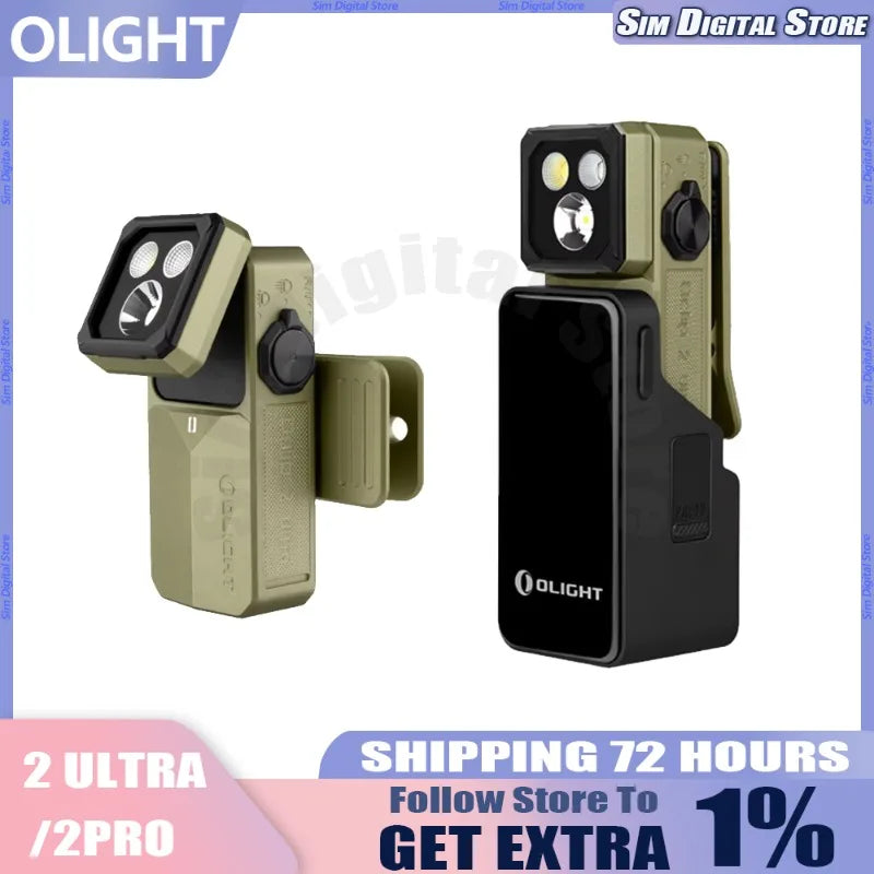 OLIGHT Oclip 2 Ultra/Pro Mini EDC Flashlight - 580LM/530LM Clip-On Headlamp with 360° Rotatable Pocket Work Light