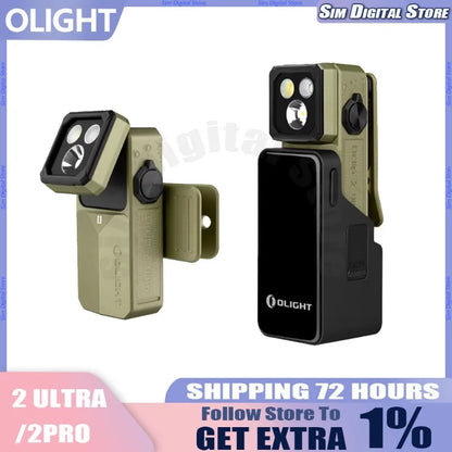 OLIGHT Oclip 2 Ultra/Pro Mini EDC Flashlight - 580LM/530LM Clip-On Headlamp with 360° Rotatable Pocket Work Light