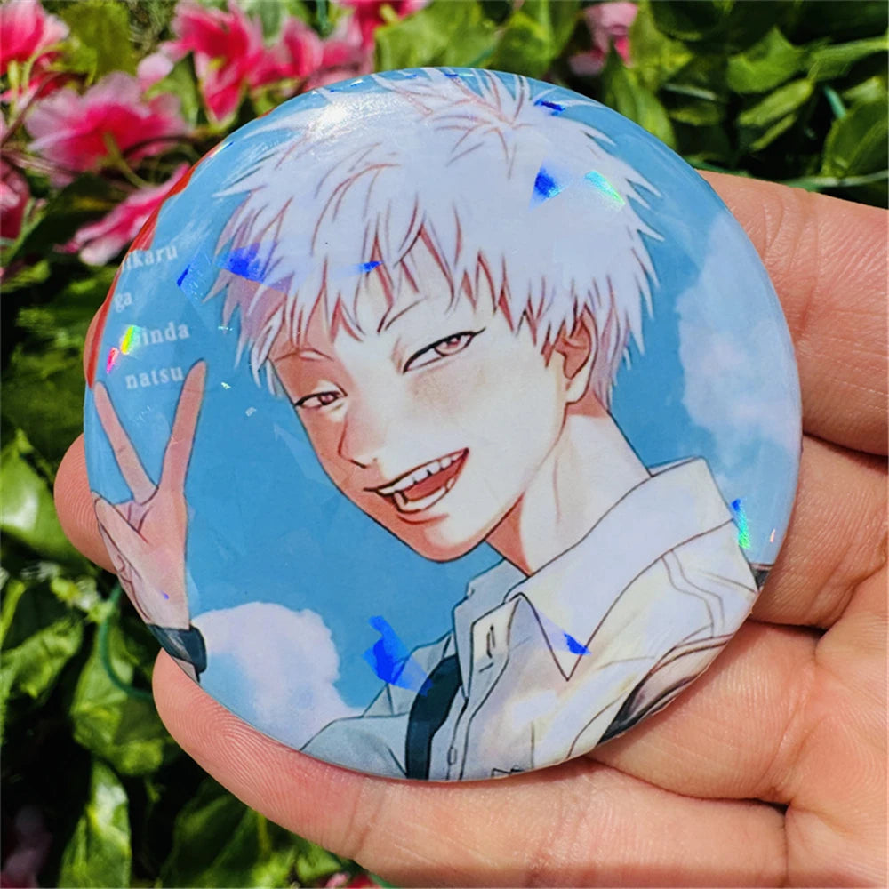 The Summer Hikaru Died Yoshinori Cosplay Badge - 58mm Tinplate Pin Brooch Collectible Gift