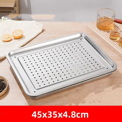Stainless Steel Kung Fu Tea Tray with Drainage Drawer – Tea Ceremony Water Storage Board Table for Tea Room Tools