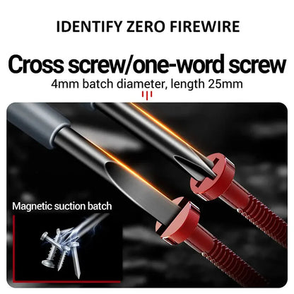 2PCS Electrician Voltage Tester Screwdrivers – 12-220V AC/DC Insulated Word & Cross Tips for Safe Electrical Work