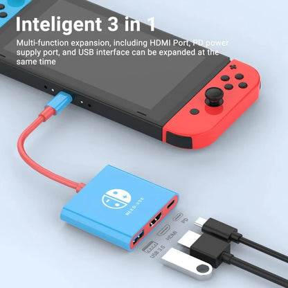 Portable Nintendo Switch Docking Station – Type-C Hub with HDMI & USB 3.0 for Travel & Gaming