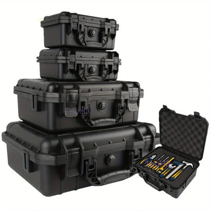 Waterproof Hard Tool Carry Case - Protective Storage Box with Pre-Cut Sponge Organizer for Equipment
