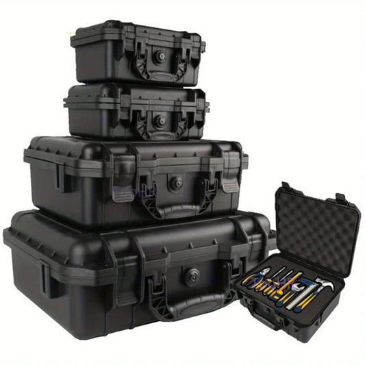 Waterproof Hard Tool Carry Case - Protective Storage Box with Pre-Cut Sponge Organizer for Equipment