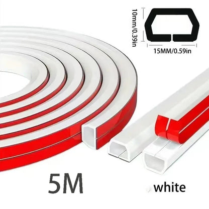 Cable Management Sleeve - 118" Self-Adhesive PVC Cord Hider for Wall & Floor, Insulated Wire Cover